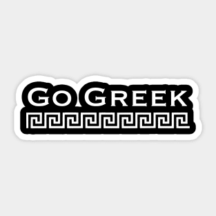 White Go Greek Sticker